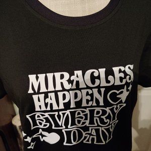 Miracles Happen T-Shirt, Clothing, Black T-Shirt